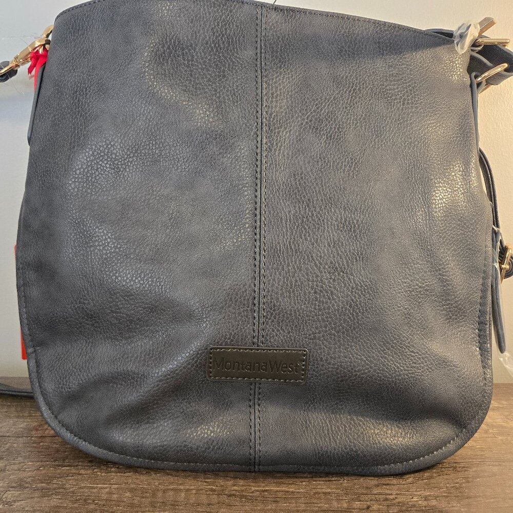 NWT Montana West Charcoal Grey Vegan Leather Crossbody